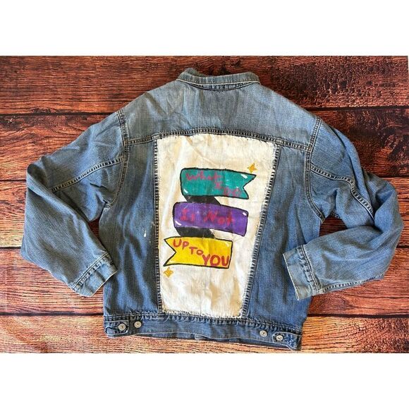 Custom Designed Levi’s Trucker Jacket Size M - Picture 8 of 10